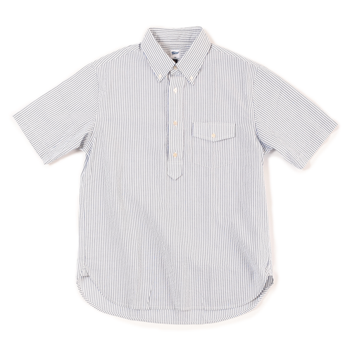 Seersucker Popover - Blue/white