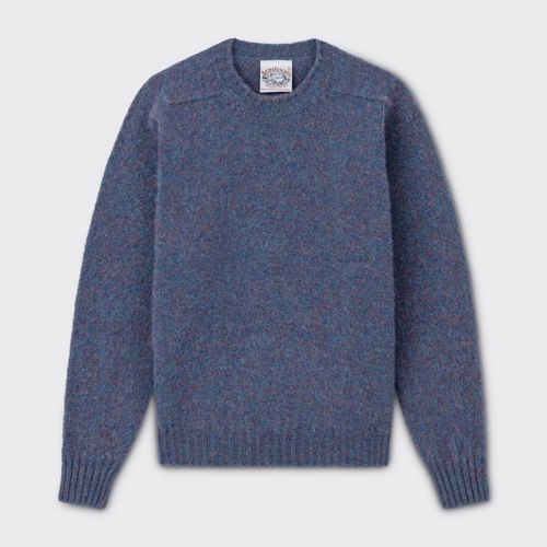 Brushed Wool Crewneck Knit : Mirage Blue