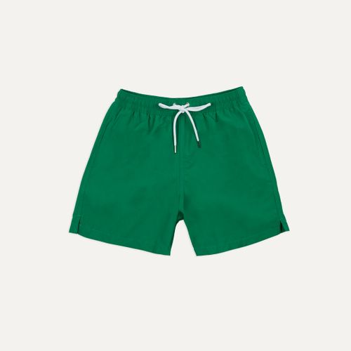 Green Nylon Drawstring Swim Shorts