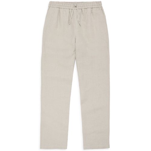 De Bonne Facture Belgian Linen Drawstring Trousers: Undyed Flax