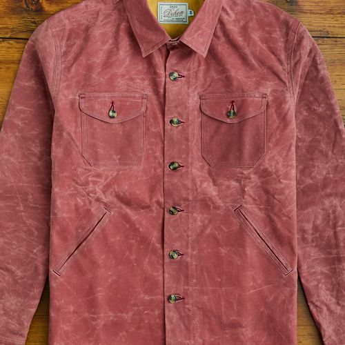 Waxed Canvas Crissman Overshirt in Nautical Red