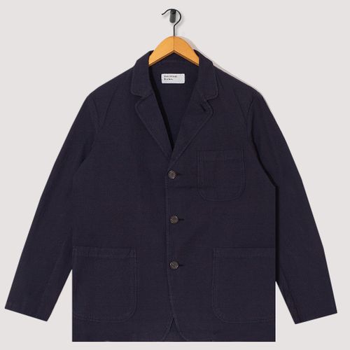 Three Button Jacket - Navy Seersucker