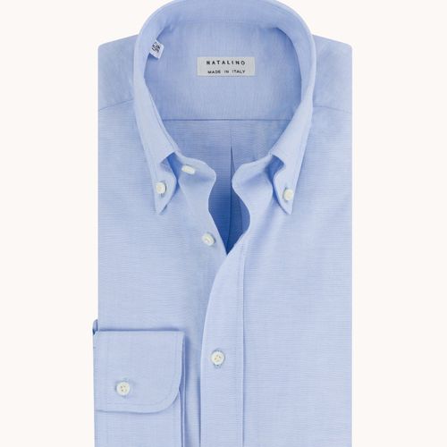 Button Down Collar Shirt - Blue Oxford Cotton