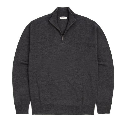 Trunk Trebeck Merino Half Zip Sweater: Charcoal