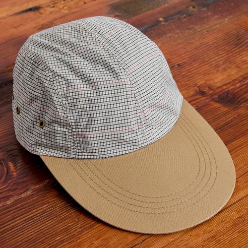 Fishing Cap in Beige Plaid