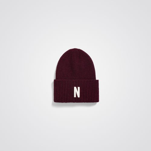 Merino Lambswool Rib N Logo Beanie