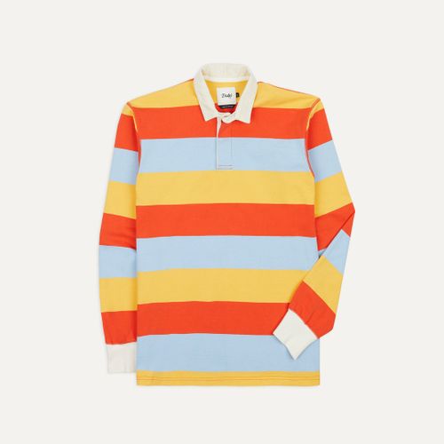 Yellow, Blue and Red Stripe Cotton Rugby Shirt