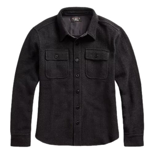 Cotton Workshirt Sweater Navy Grey Heather