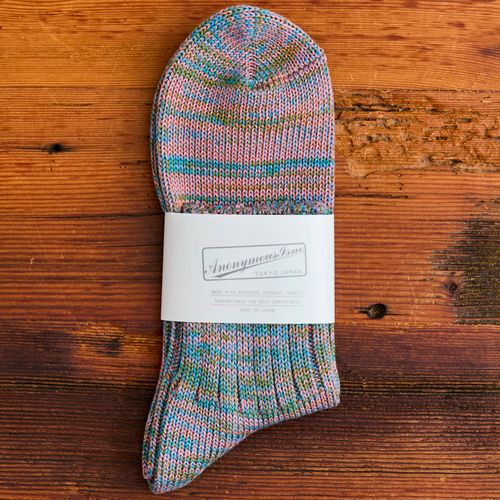 Melange Quarter Length Sock in Aqua Blue