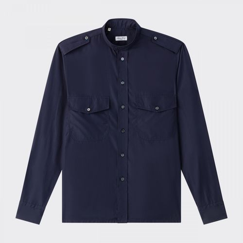 Stand Collar Officer Shirt : Navy