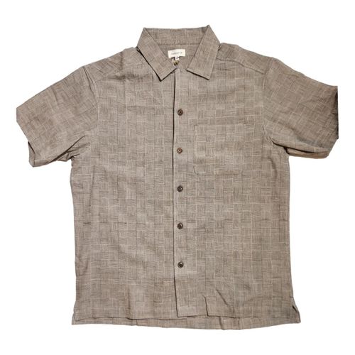 Khushi Camp Shirt Hatch Check Taupe Kora