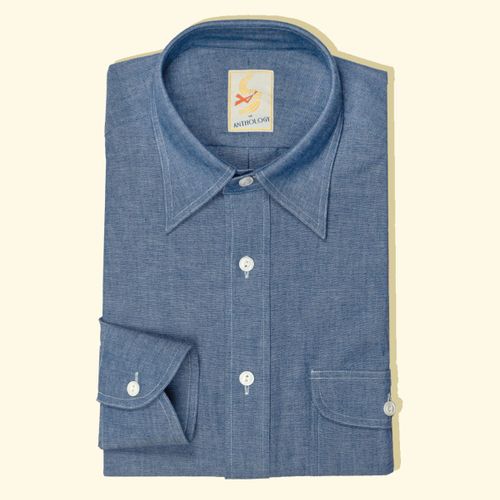 Workman Indigo Raw Chambray ShirtWorkman Indigo Raw Chambray Shirt