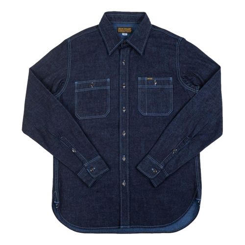 10oz Selvedge Denim Work Shirt Indigo Overdyed Blue