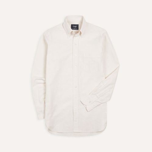 Cream Cotton Oxford Cloth Button-Down Shirt