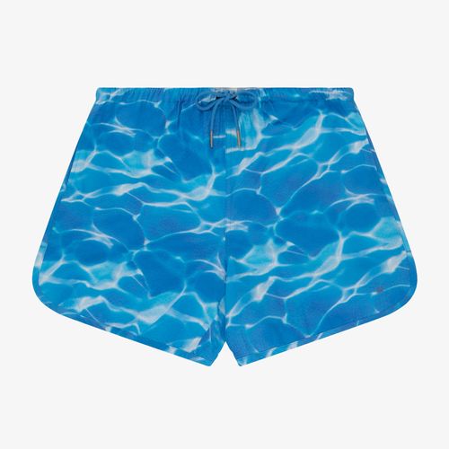 Aqua Print Seersucker Short