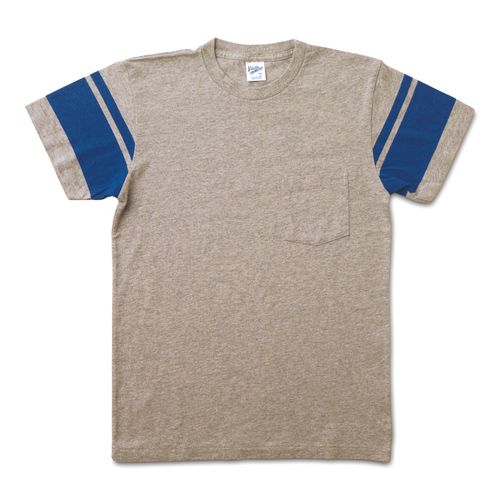 College Arm Stripe Tee / H.Grey/Blue