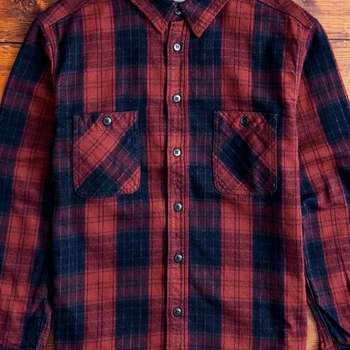 Original Twill Check Flannel Shirt in Red