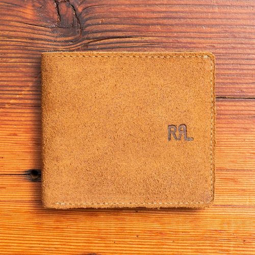 Suede Bifold Wallet in Light Java