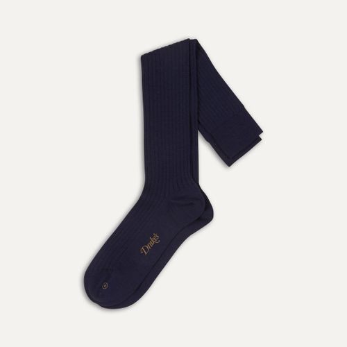 Light Navy Wool Over-the-Calf Socks