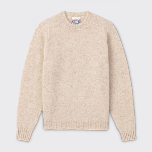 Brushed Wool Crewneck Knit : Natural White