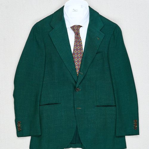 Orazio Luciano Green Wool Hopsack Sport Coat (Pre-Owned)