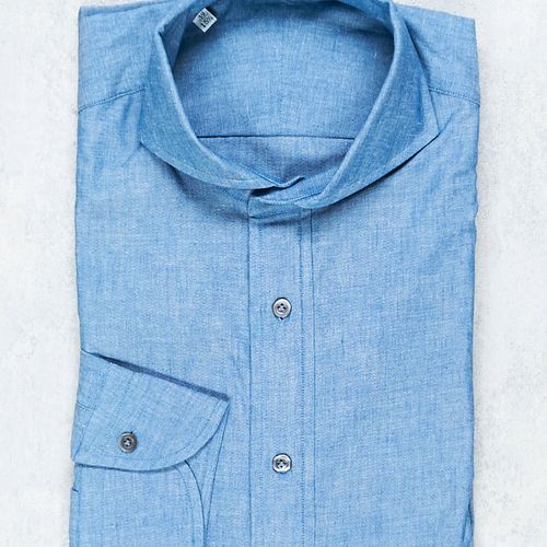 P. Johnson Chambray Cutaway Collar Popover Shirt (NOS)