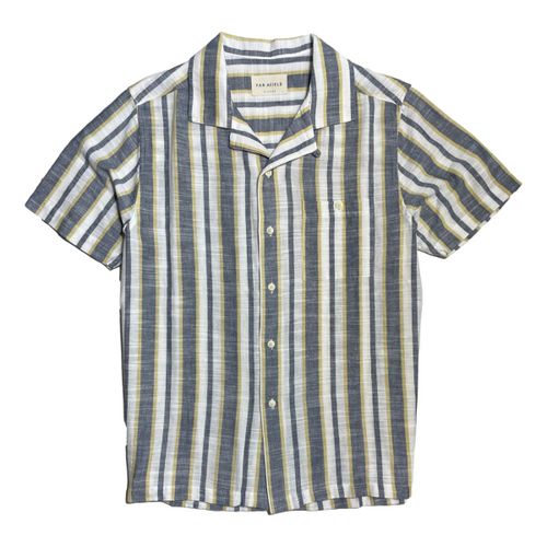 Selleck Shirt Slub Stripe Navy Iris Honey