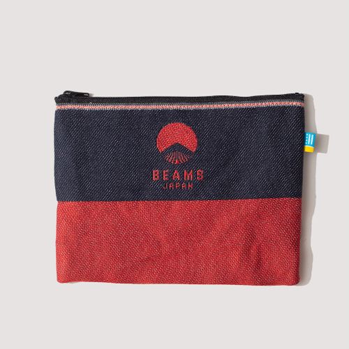 Beams Japan X Takata Flat Denim Pouch - Red