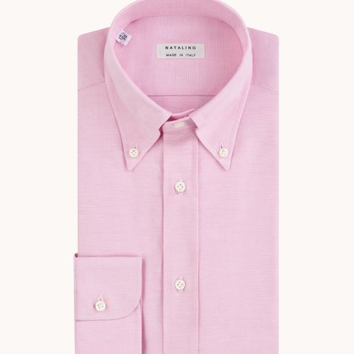 Button Down Collar Shirt - Pink Oxford Cotton