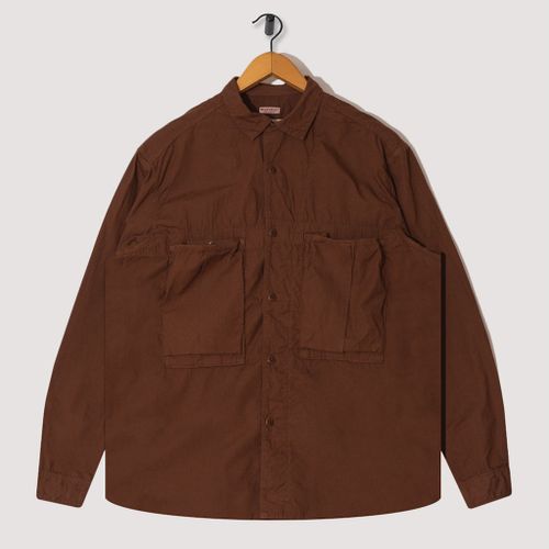 Broad Cloth Anorak Shirt - Brown