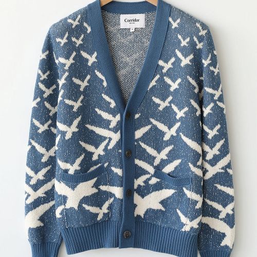 Seagull Jacquard Cardigan