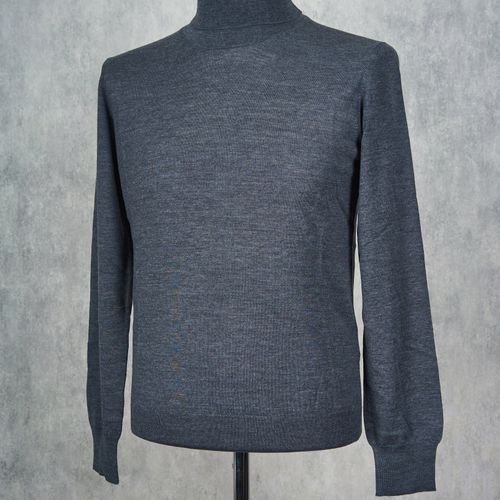 Ascot Chang Grey Extra-Fine Merino Wool Turtleneck Sweater (NOS)