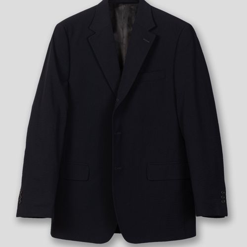 Navy Cotton Seersucker Sport Coat