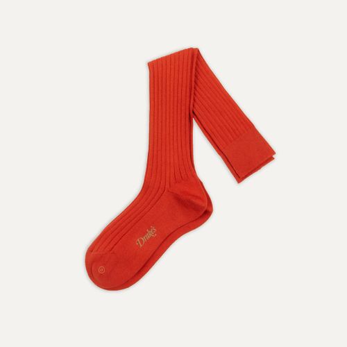 Orange Cotton Over-the-Calf Socks