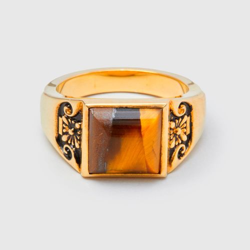 Collegiate Ring in Gold/Tiger Eye