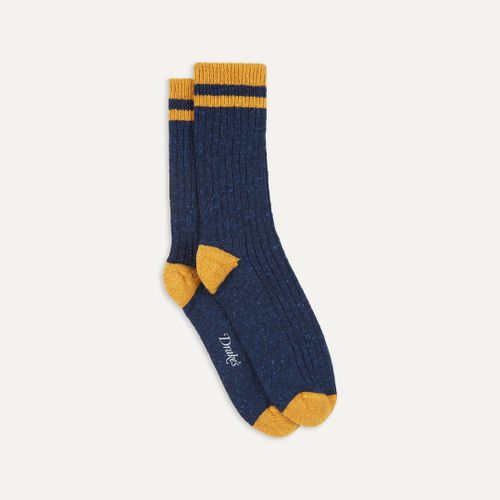 Blue Striped Donegal Wool Socks