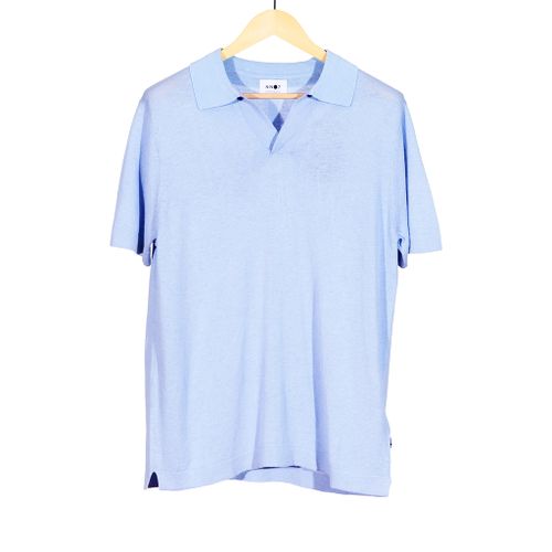 Ryan Knitted Polo Light Blue