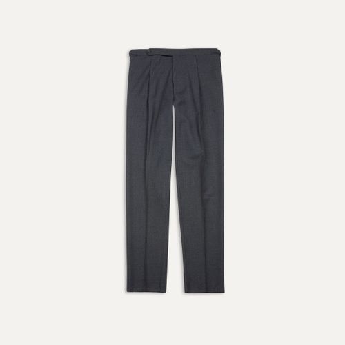 Charcoal Tropical Wool Single Pleat Trouser