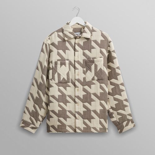 Whiting Overshirt Ecru/Khaki Houndstooth Quilt