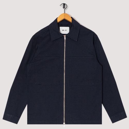 Isak Zip Overshirt - Navy